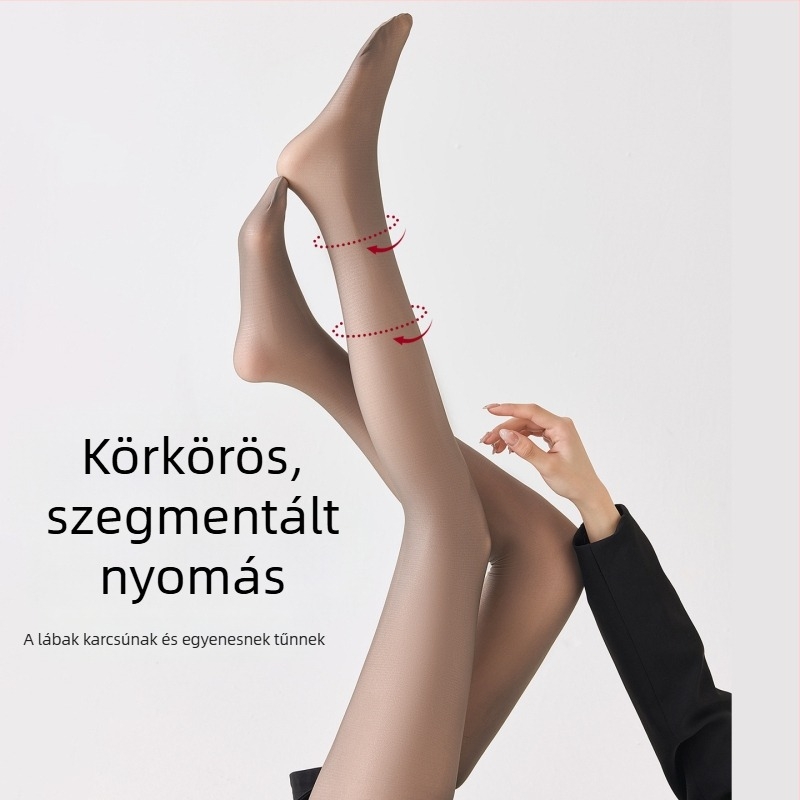 Női fekete fleece-bevonat harisnya, magas derekú, természetes bőrhatású, átlátszó kivitel ősz-télre