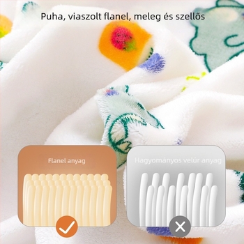 Duoyi gyerekeknek szóló flanel párnahuzat – minták: kis dinoszaurusz, koronás medve, kis tehén; reaktív nyomtatás; elérhető egyes vagy páros csomagban óvodába