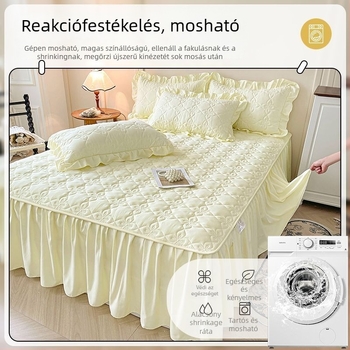 Ágytakaró szoknya, töltet 100% pamut, mosott pamut anyag, reaktív nyomtatás és festés, hercegnő stílus