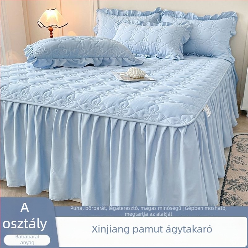 Ágytakaró szoknya, töltet 100% pamut, mosott pamut anyag, reaktív nyomtatás és festés, hercegnő stílus
