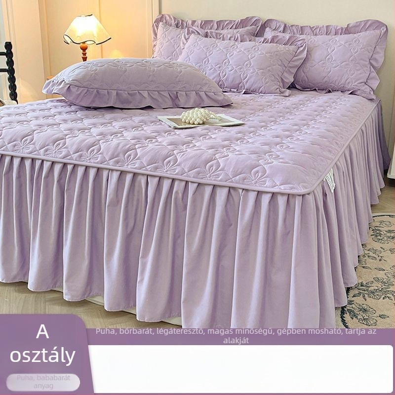 Ágytakaró szoknya, töltet 100% pamut, mosott pamut anyag, reaktív nyomtatás és festés, hercegnő stílus