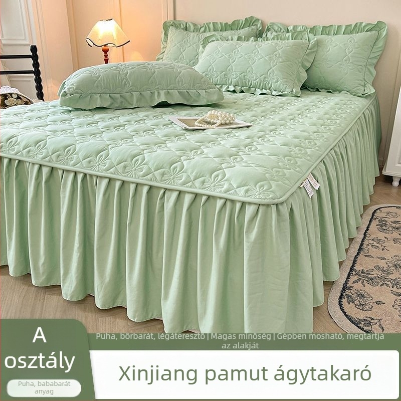 Ágytakaró szoknya, töltet 100% pamut, mosott pamut anyag, reaktív nyomtatás és festés, hercegnő stílus