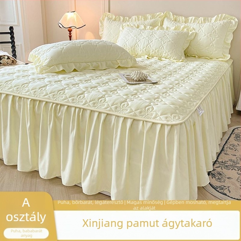Ágytakaró szoknya, töltet 100% pamut, mosott pamut anyag, reaktív nyomtatás és festés, hercegnő stílus