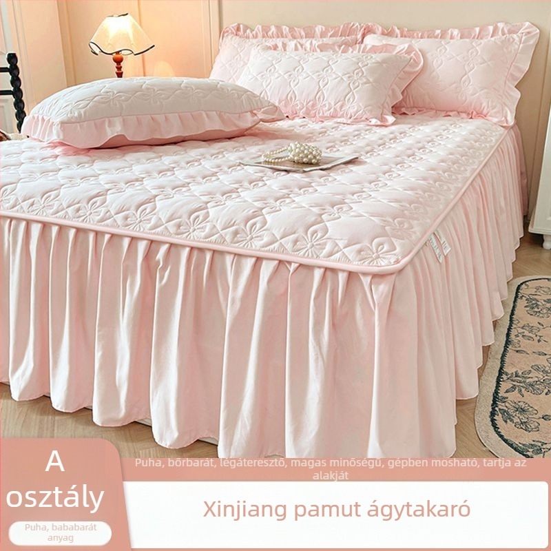 Ágytakaró szoknya, töltet 100% pamut, mosott pamut anyag, reaktív nyomtatás és festés, hercegnő stílus
