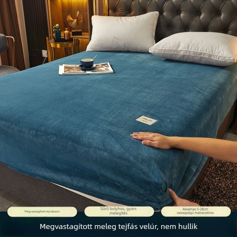 Ágyhuzat – tej velúr, twill szövés, reaktív nyomtatás és festés, egyszínű, modern minimalist stílus