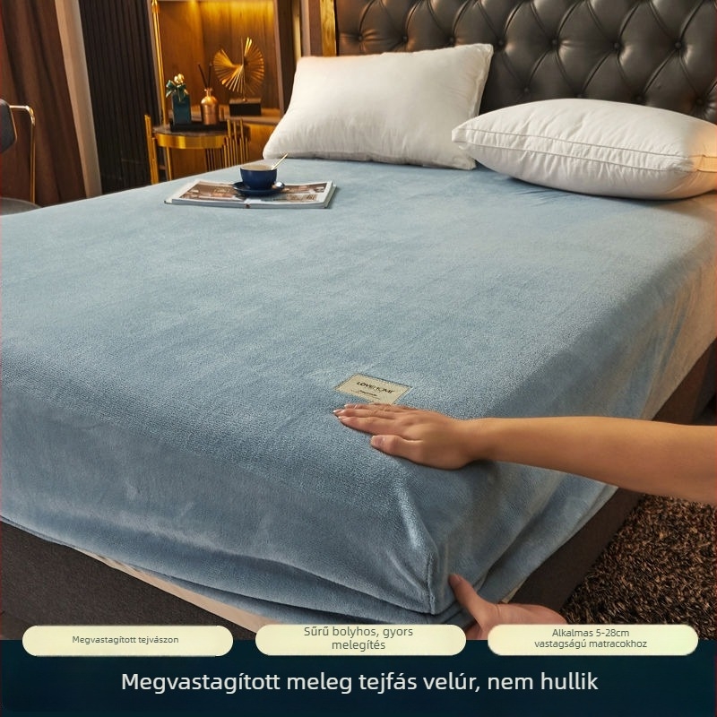 Ágyhuzat – tej velúr, twill szövés, reaktív nyomtatás és festés, egyszínű, modern minimalist stílus