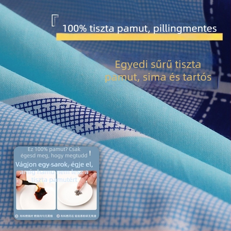 Liu Yi gumis lepedő matracra, 100% pamut, csíkos minta, sima szövés, reaktív nyomtatás és festés