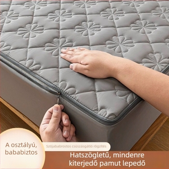 Hatoldalas cipzáros steppelt lepedő, pamut töltettel, Simmons matracvédő, porálló