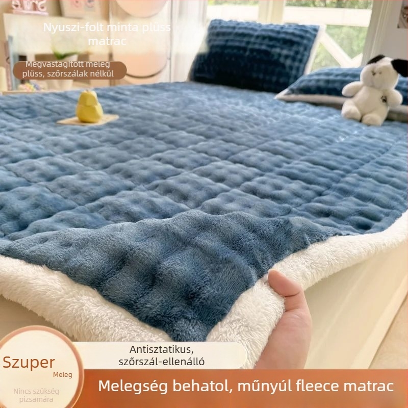 Ágytakaró rácsos mintával; anyaga ice silk; szövés: fonalakkal festett szálak; nyomtatás és festés
