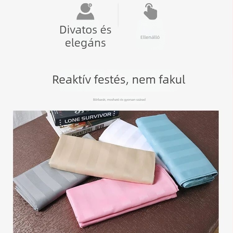 Szépségszalonba szóló masszázságyhuzat lyukkal, poliészter, csíkos minta, sima szövés, digitális nyomtatás