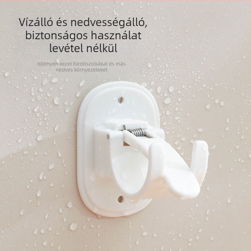 Lyukasztás nélküli függönyrúdszög teleszkópos karral – ABS, japán stílusú, egyetlen horoggal