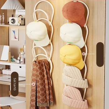 Vas kalapakasztó — Modern minimalist gardrób rendező több mint három akasztóval, ajtóhoz rögzíthető, teherbírás 0–1 kg