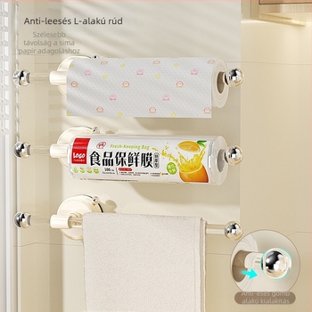 Műanyag papírzsebkendő tartó szívókorongos rögzítéssel, falra szerelhető, teherbírás 3 kg, fürdőszoba, konyha és nappali számára