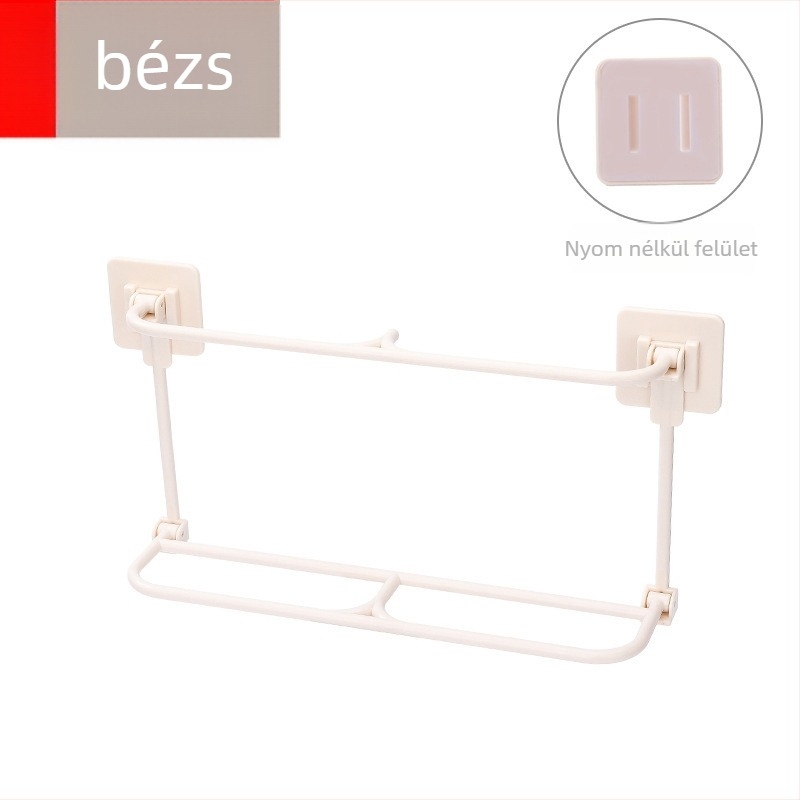 Kétszintes falra szerelhető összecsukható papucsállvány, fúrás nélküli szívó rögzítéssel, műanyag, fürdőszoba és hálószoba tárolásához