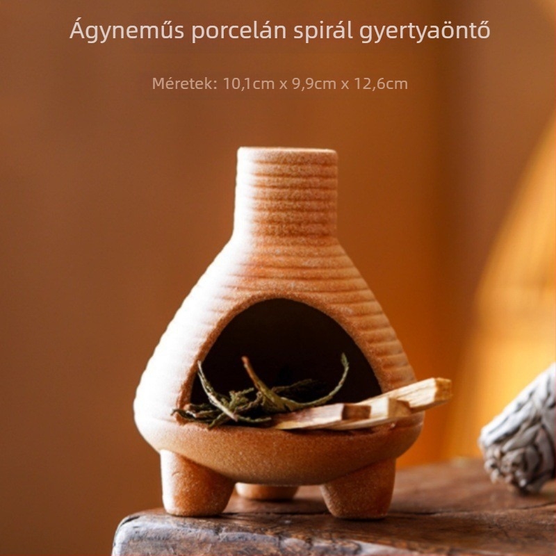 Kerámia aromaterápiás kályha - kézzel készített, nyílt láng ellenálló, kerámiakonstrukció