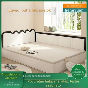 Ágyvégi védő puha borítással, ütésálló kialakítás, öntapadó fejvég faliképekkel; letisztult és modern stílus; egyszínű mintázat