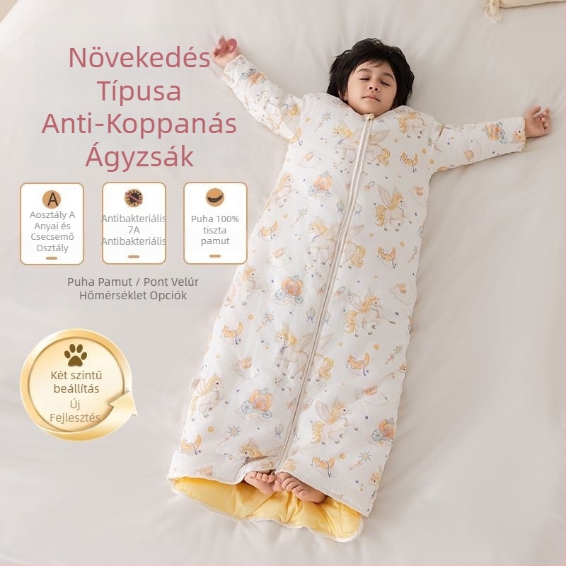 Minden évszakos gyerek alvózsák, őszi–téli vastag kivitel, a növő gyerekek számára, rugdalás elleni takaró