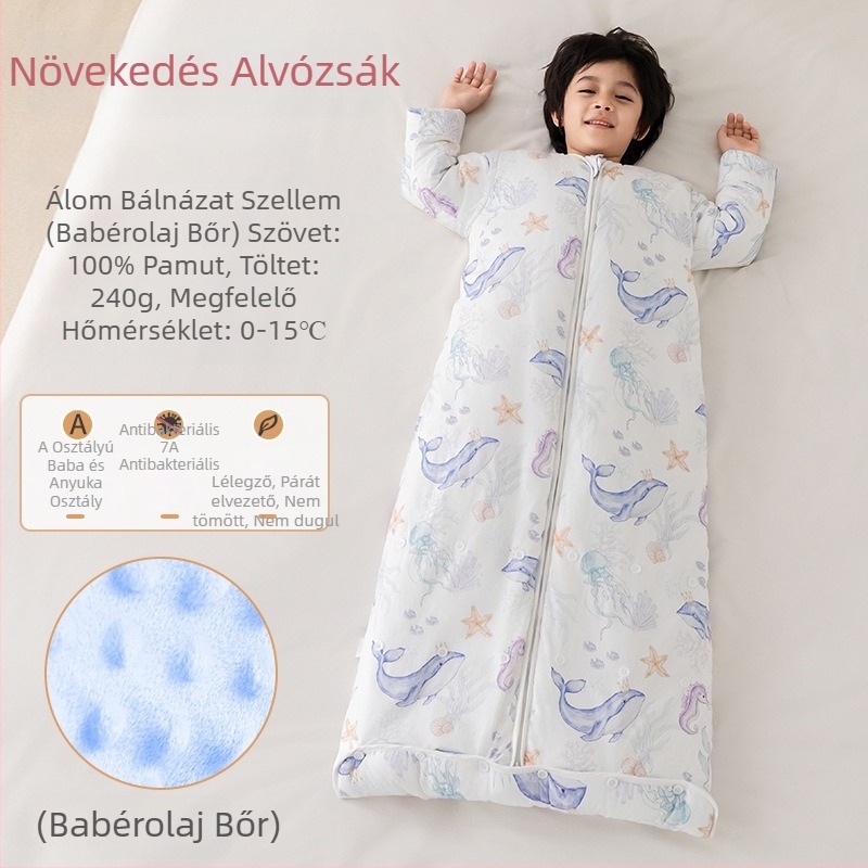 Minden évszakos gyerek alvózsák, őszi–téli vastag kivitel, a növő gyerekek számára, rugdalás elleni takaró