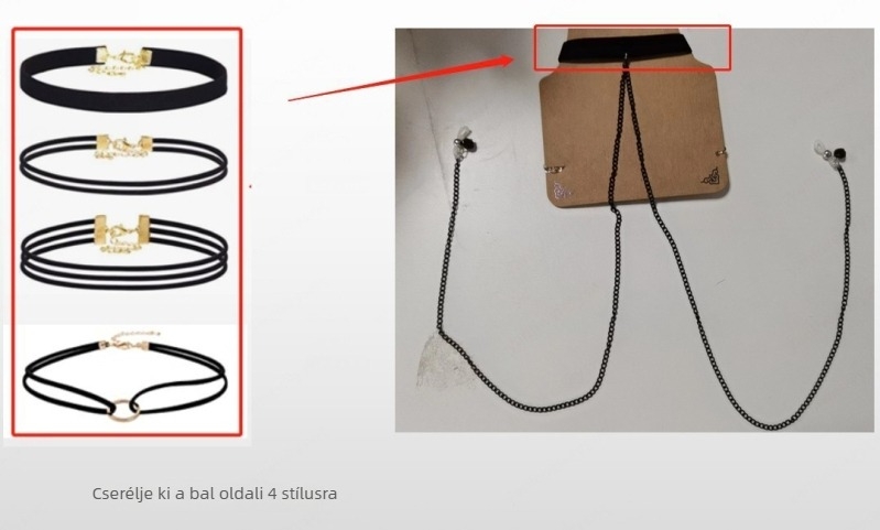 Csipkés melltartólánc, szív alakú, kézzel készített, beültetett kő