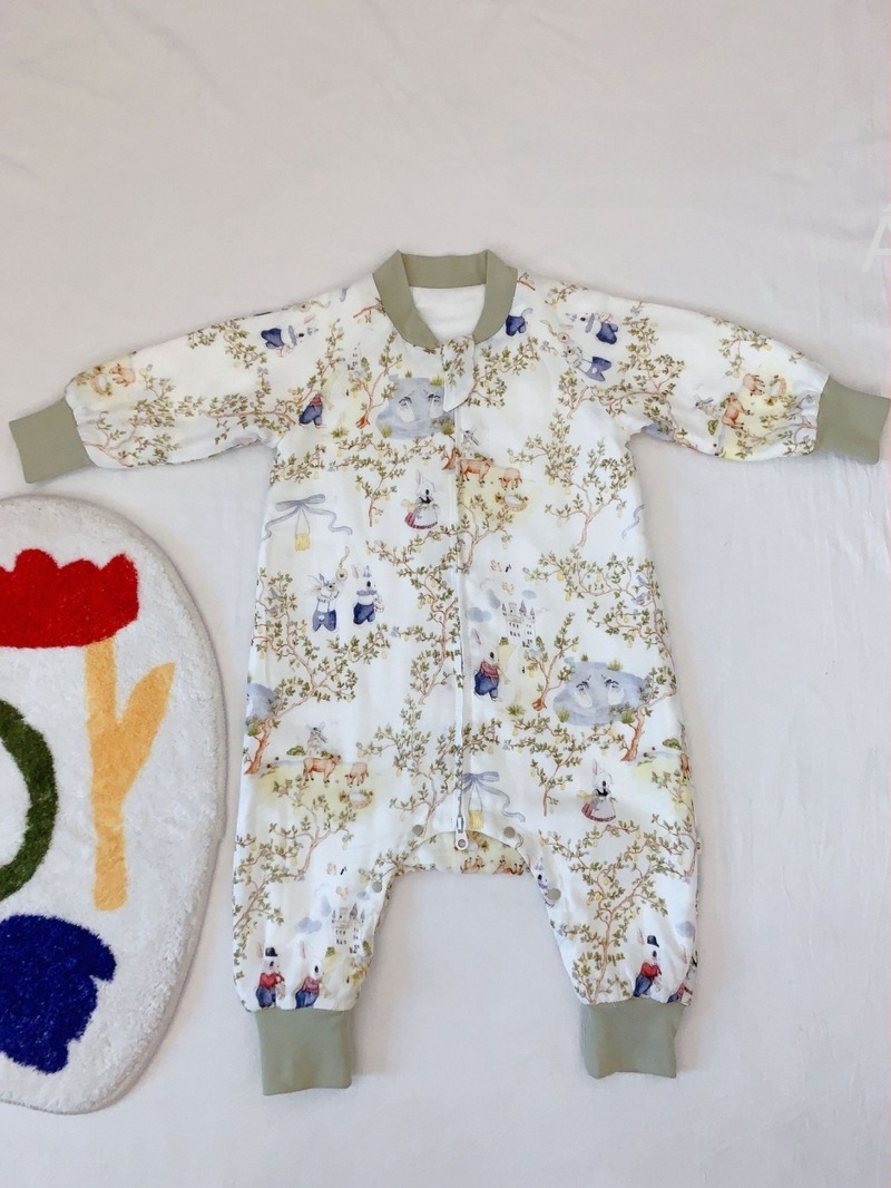 Hárrétegű bambuszrost alvózsák babáknak és kisgyermekeknek, különálló láb dizájn, rúgás elleni védelem