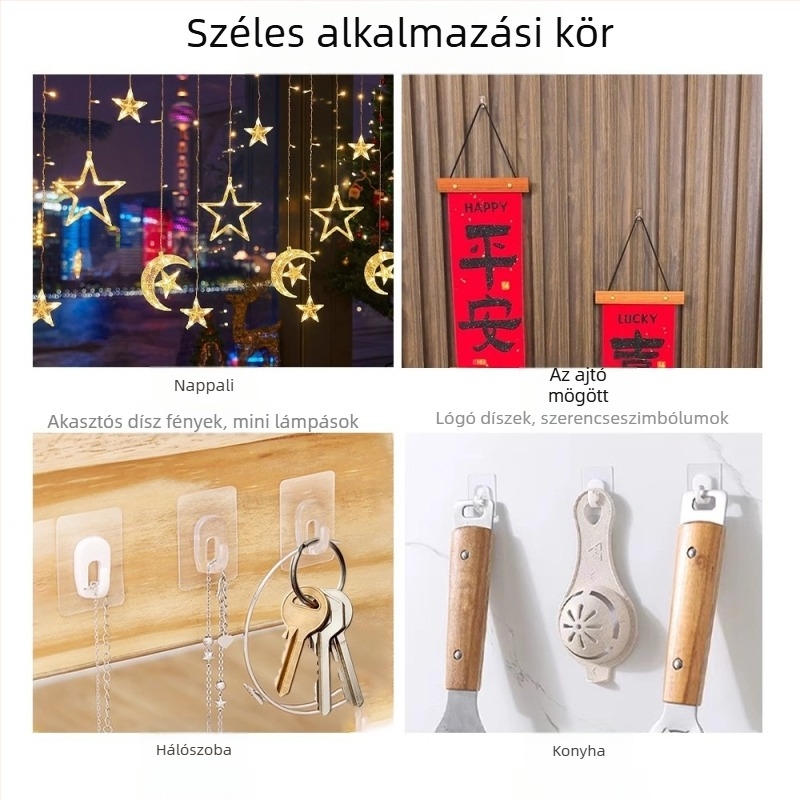Meike ABS ragasztóakasztó, egykaros, modern egyszerű stílus, teherbírás 0–1 kg, 9 db, 2022 téli megjelenés.