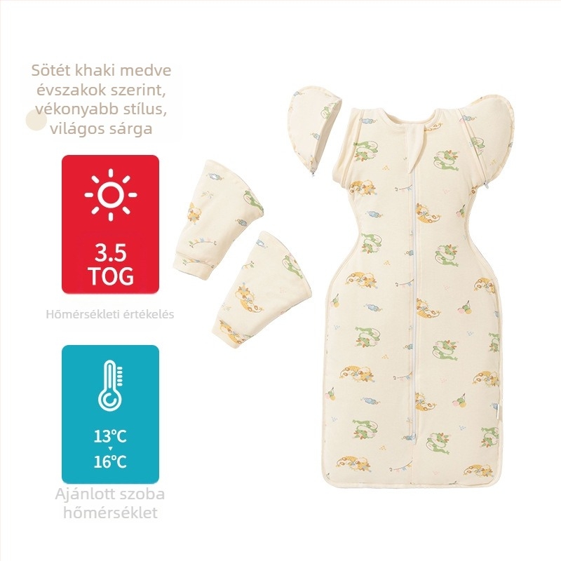 Újszülött hálózsák, cocoon stílus, pamut anyag, selyem töltet, 0–1 éveseknek