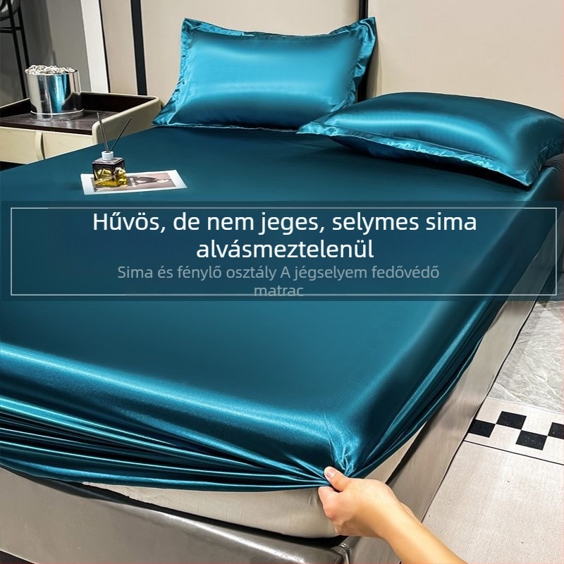 Ice silk ágynemű készlet, jacquard szövés, viszkóz rost, modern minimalist stílus, gépi mosás