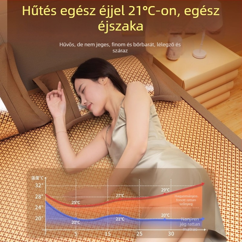 LIFE HOME Ice Silk és Rattan Matákészlet, összecsukható, modern stílus, hímzett szövés