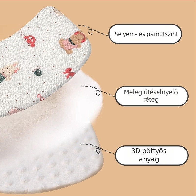 Pamut babakocsi alátét - előoldal Crepe pamut, hátoldal puha anyag; 0-3 éveseknek