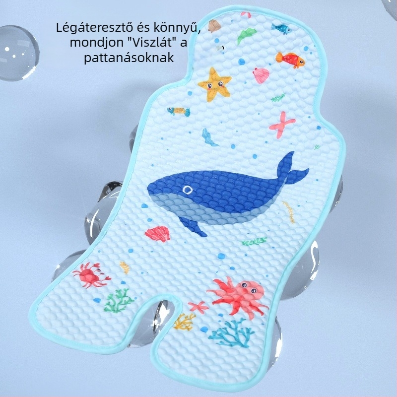 Babaülés párna – hűsítő Ice Silk anyag, univerzális biztonsági ülés alátét babakocsihoz és etetőszékhez