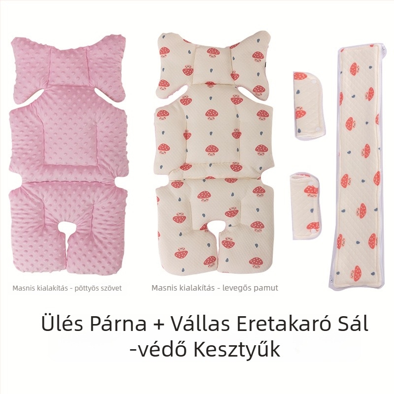 Babakocsi ülés párna – Kétoldalas bársony, minden évszakban használható, vastag meleg párna 0–1 éves babáknak, pamutanyag