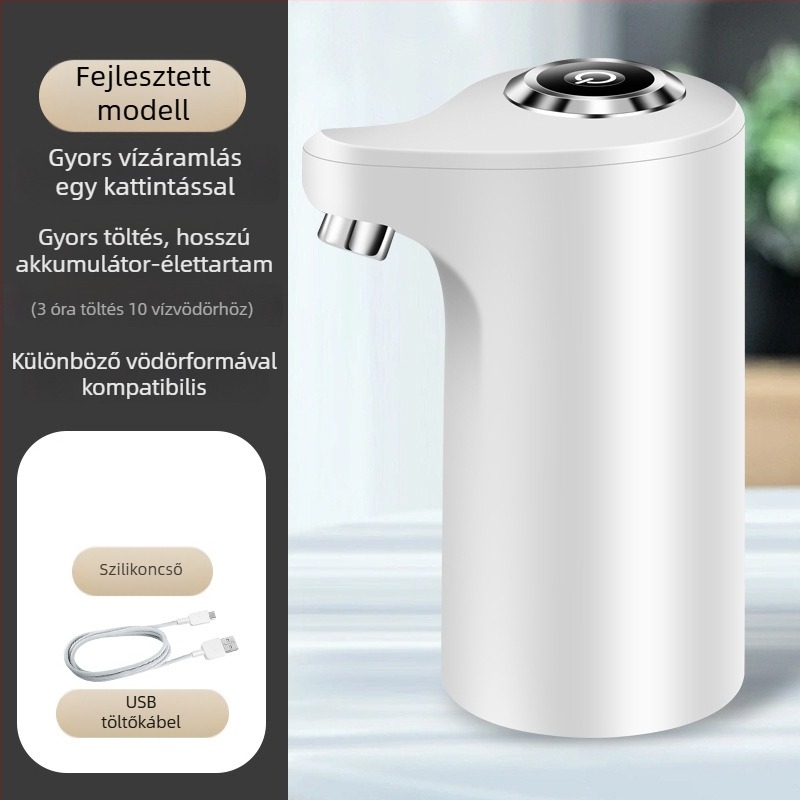 Elektronikus otthoni vízadagoló pumpa, függőleges kialakítás, modell JZC-H, PP test, 5V, 4W