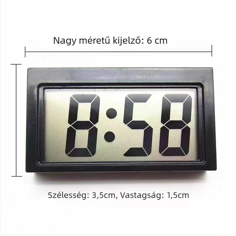 Ébresztőóra kettős oldalú LCD kijelzővel, naptárral és dekoratív funkciókkal; elektronikus mozgás, akkumulátoros tápegység