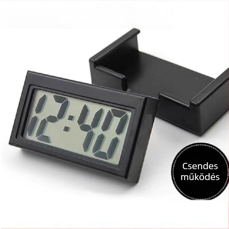 Ébresztőóra kettős oldalú LCD kijelzővel, naptárral és dekoratív funkciókkal; elektronikus mozgás, akkumulátoros tápegység