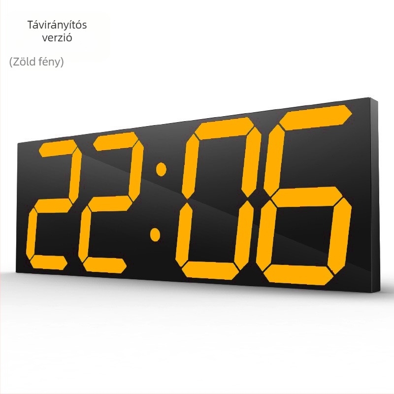 LED digitális falióra, téglalap alakú, hőmérő, naptár és ébresztő