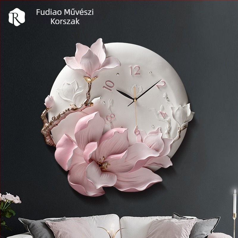 Falióra, kör alakú gyantából készült számlappal, elemes, egylapos, Overlord 21# mozgású mechanikus, modern minimalist dizájn, ideális nappaliba, hálószobába vagy dolgozószobába