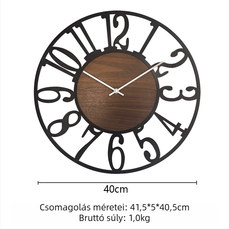 Fali óra YX8936, sima másodpercmozgás, kör alakú fémdial, elemről működik, Sun mozgás modell 12888