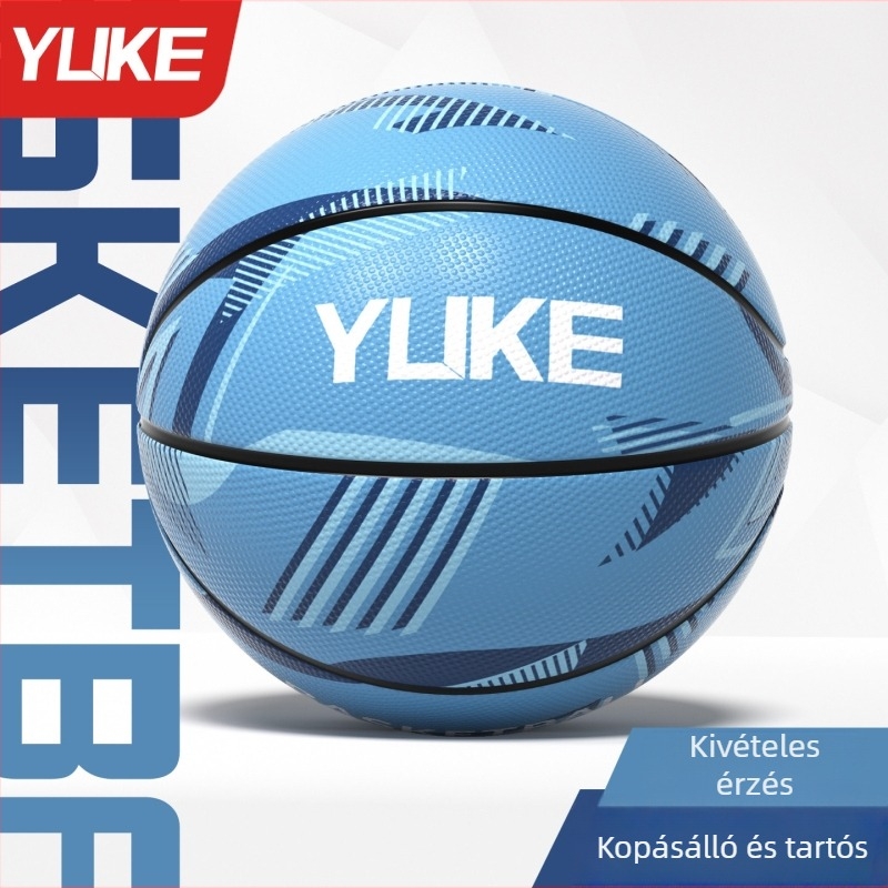 Edzés kosárlabda labda – gumi, Yuke márka, Zhejiang eredetű, alkalmas kosárlabdára és röplabdára