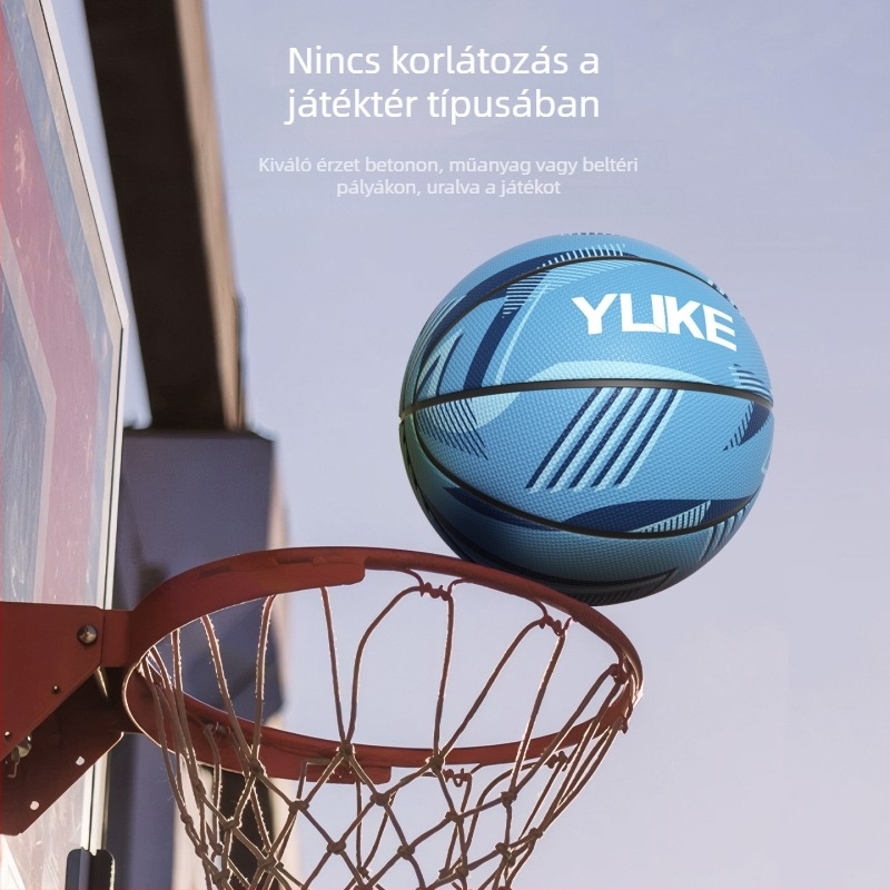 Edzés kosárlabda labda – gumi, Yuke márka, Zhejiang eredetű, alkalmas kosárlabdára és röplabdára