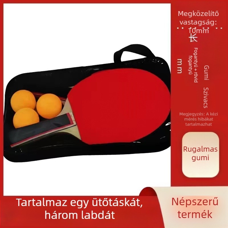 Iskolásoknak készült asztaliteniszütő, hosszú nyéllel, 2 darabos készlet, szénszálas