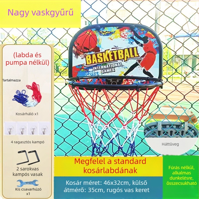 Kosárlabda kosárkeret edzéshez – öntöttvas konstrukció, 1,5 kg, csomagolás 48×37×6 cm, kód 58880