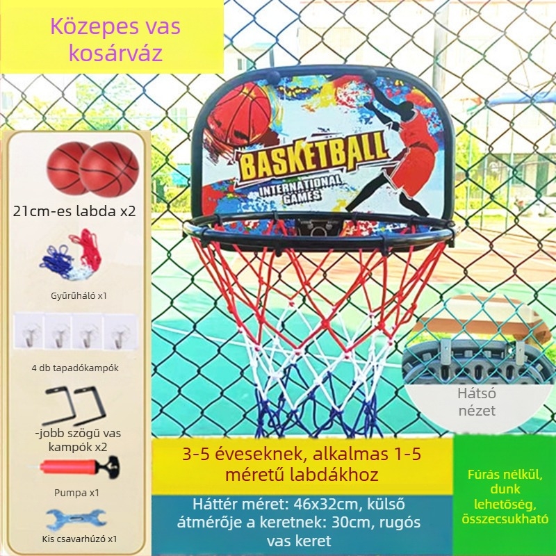 Kosárlabda kosárkeret edzéshez – öntöttvas konstrukció, 1,5 kg, csomagolás 48×37×6 cm, kód 58880