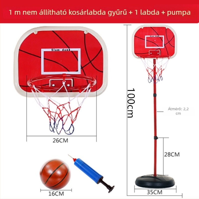 Gyerekeknek szánt állítható vas kosárlabda gyűrű – beltéri/kültéri játék