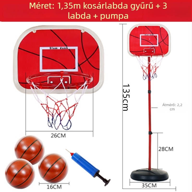 Gyerekeknek szánt állítható vas kosárlabda gyűrű – beltéri/kültéri játék