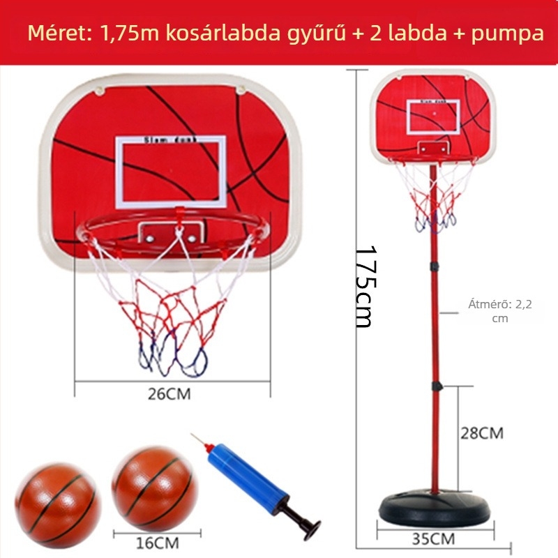 Gyerekeknek szánt állítható vas kosárlabda gyűrű – beltéri/kültéri játék