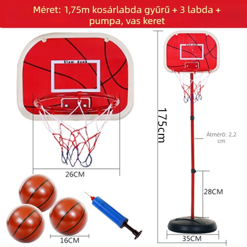 Gyerekeknek szánt állítható vas kosárlabda gyűrű – beltéri/kültéri játék