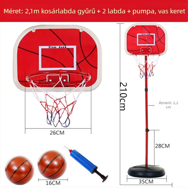 Gyerekeknek szánt állítható vas kosárlabda gyűrű – beltéri/kültéri játék