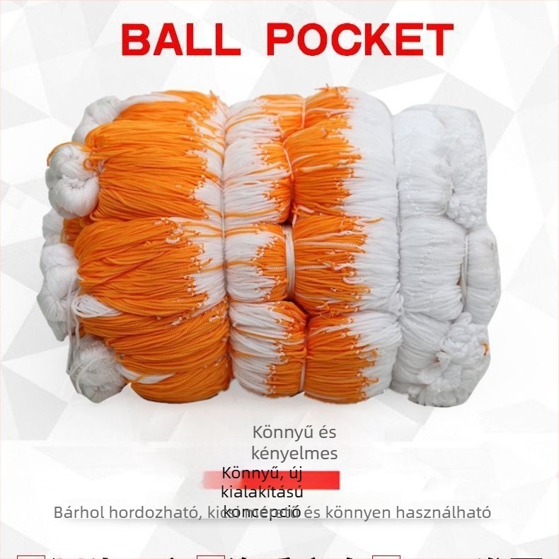 Kosárlabda- és röplabda hálós táska, hálós zsebbel, 100 darabos készlet