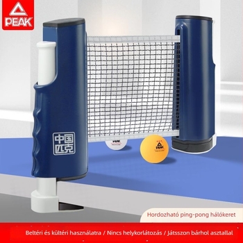 Peak asztalitenisz háló keret, vastagított, hordozható és kihúzható, poliészter, 330 g, beltéri/kültéri