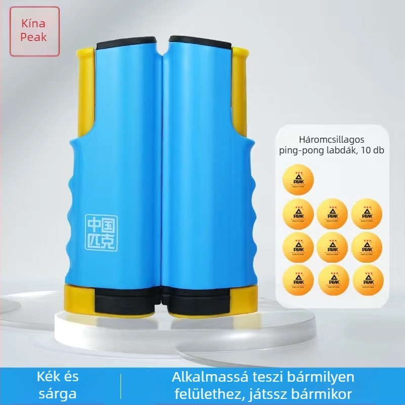 Peak asztalitenisz háló keret, vastagított, hordozható és kihúzható, poliészter, 330 g, beltéri/kültéri